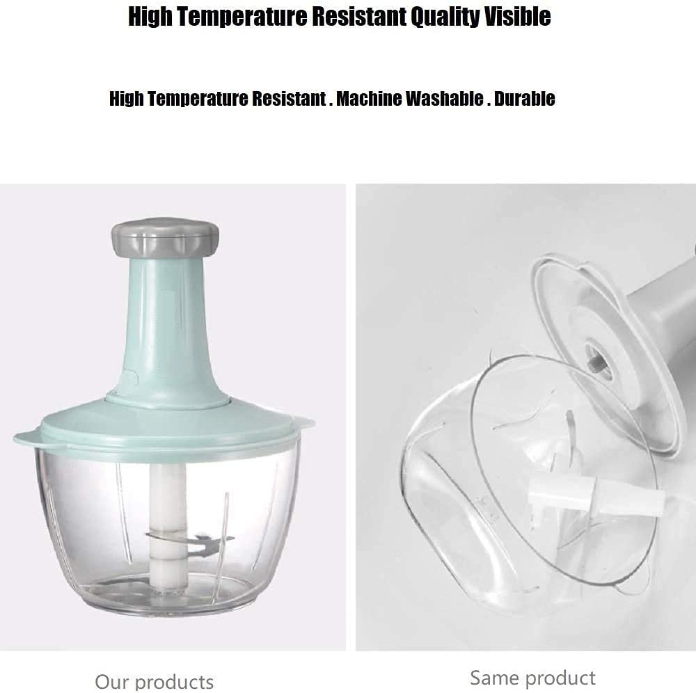 9 in 1 Multifunction Chopper Mixer Manual Easy Hand-Press with 3-Blades, For Food & Vegetable Chopper Mixer.