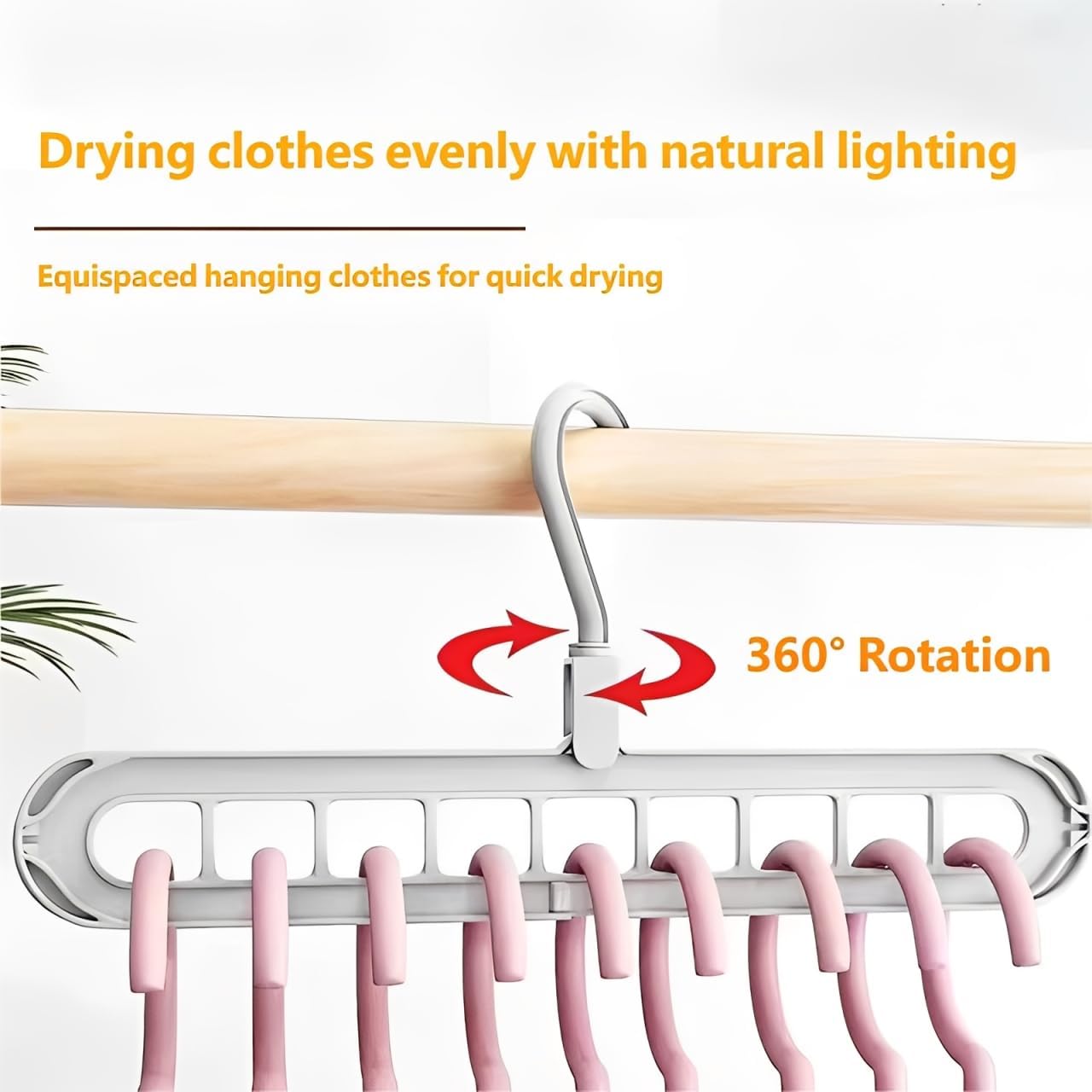 Smart Hanger 9-in-1, 9 Holes Rotate Anti-Skid Folding Hanger,