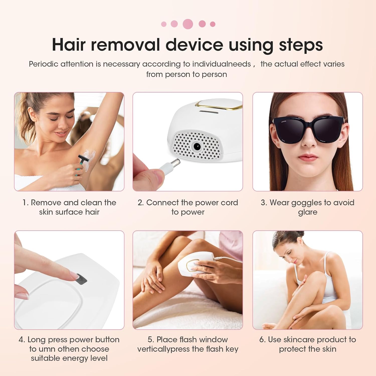 IPL Hair removal LED Flashes - Easy Clean Hair At Home