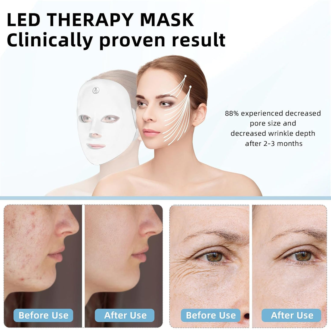 7-Color LED Face Professional Mask – Acne, Anti-Aging, Wrinkle Rejuvenation Device