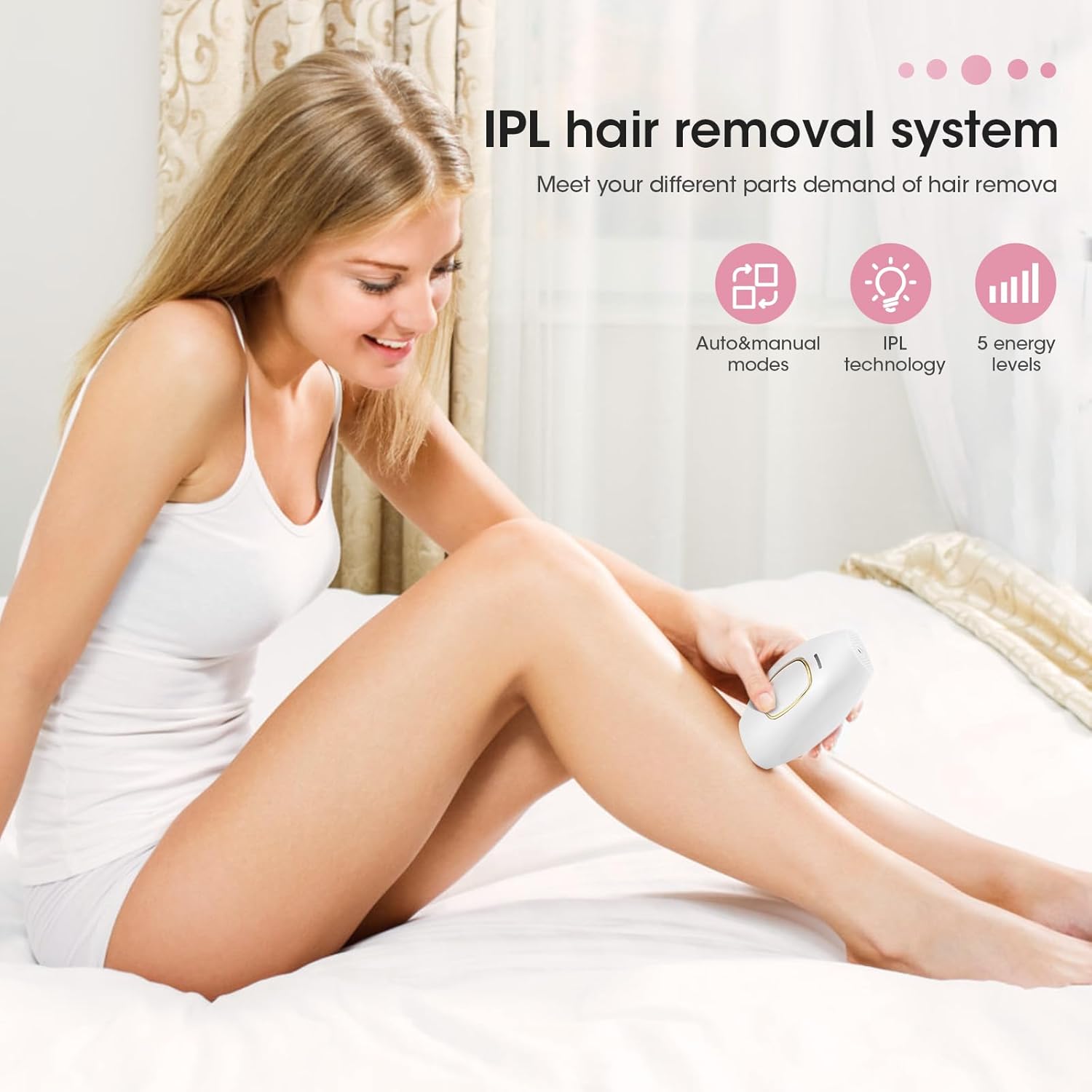 IPL Hair removal LED Flashes - Easy Clean Hair At Home
