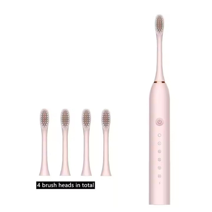 Rechargeable Electric Toothbrush for Kids, Adults - Free USB 3 Brushes