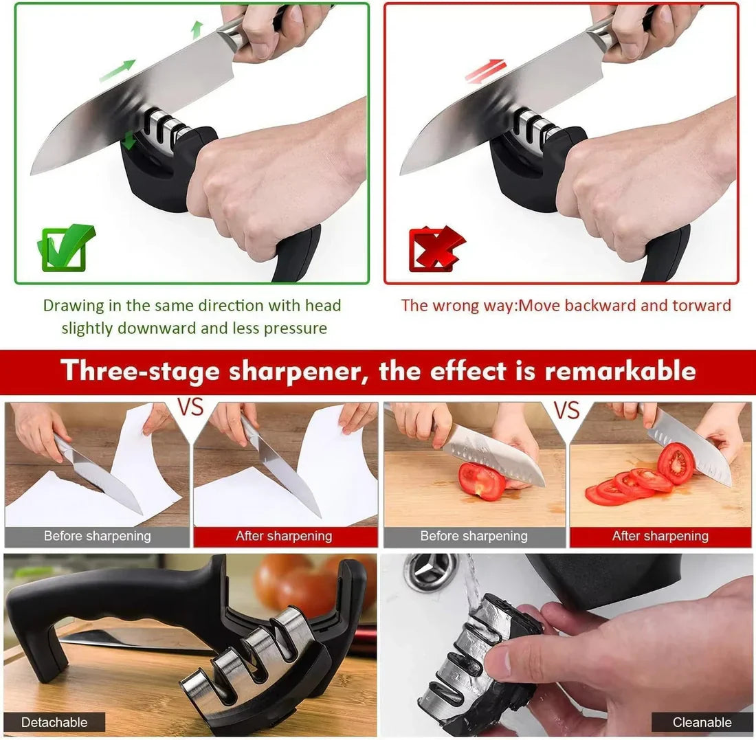 3-Stage Knife Sharpener – Best Sharpening Tool