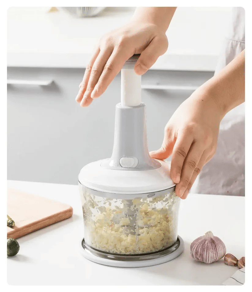9 in 1 Multifunction Chopper Mixer Manual Easy Hand-Press with 3-Blades, For Food & Vegetable Chopper Mixer.