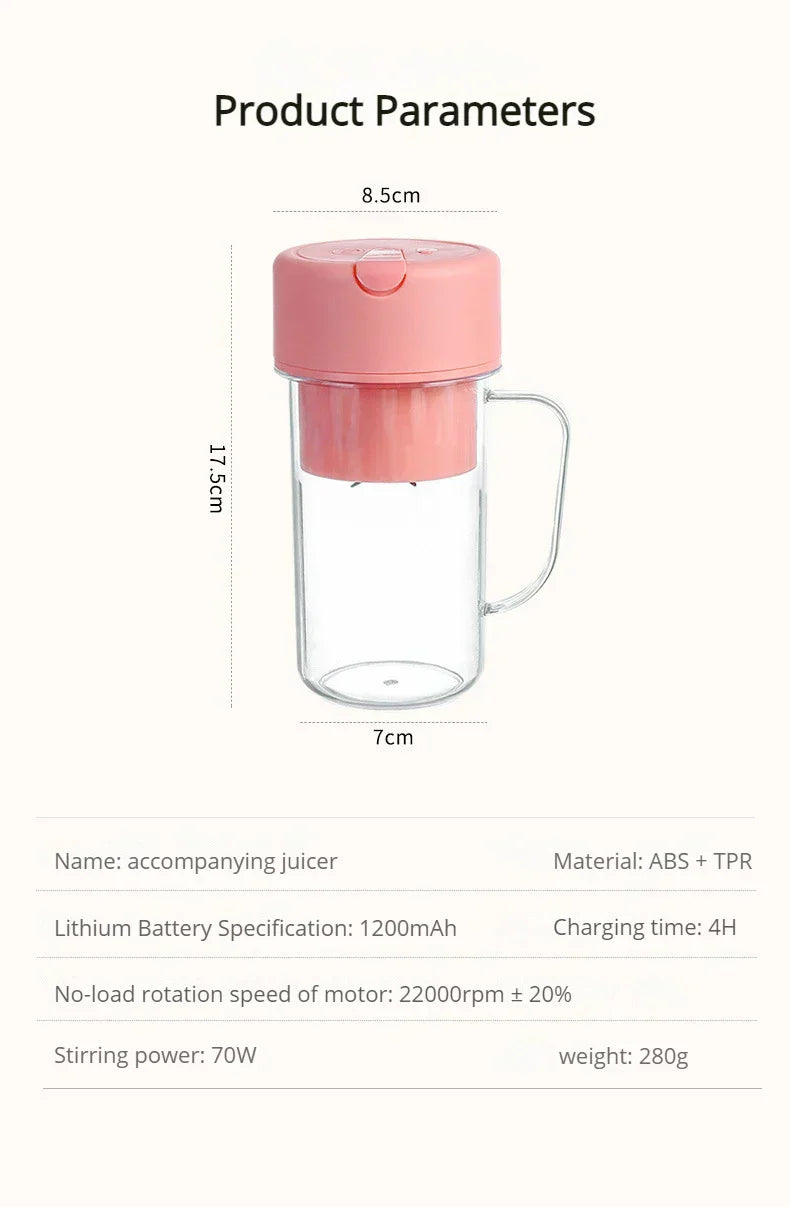Personal 6 Blade Straw Juicer Machine Blender with 8000rpm -For Shakes Gym, Travel.