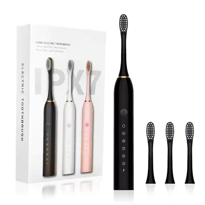 Rechargeable Electric Toothbrush for Kids, Adults - Free USB 3 Brushes