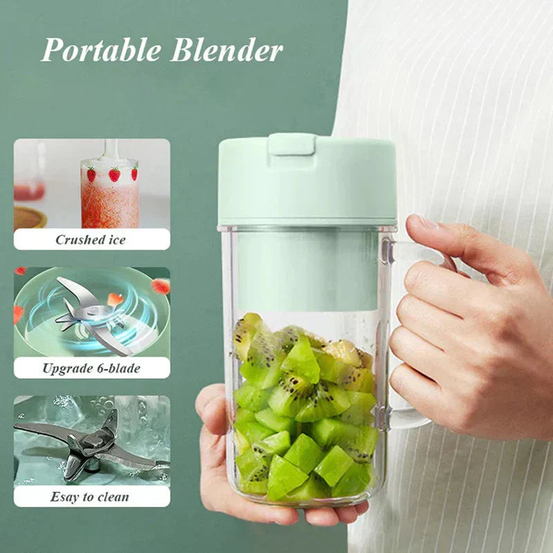 Personal 6 Blade Straw Juicer Machine Blender with 8000rpm -For Shakes Gym, Travel.