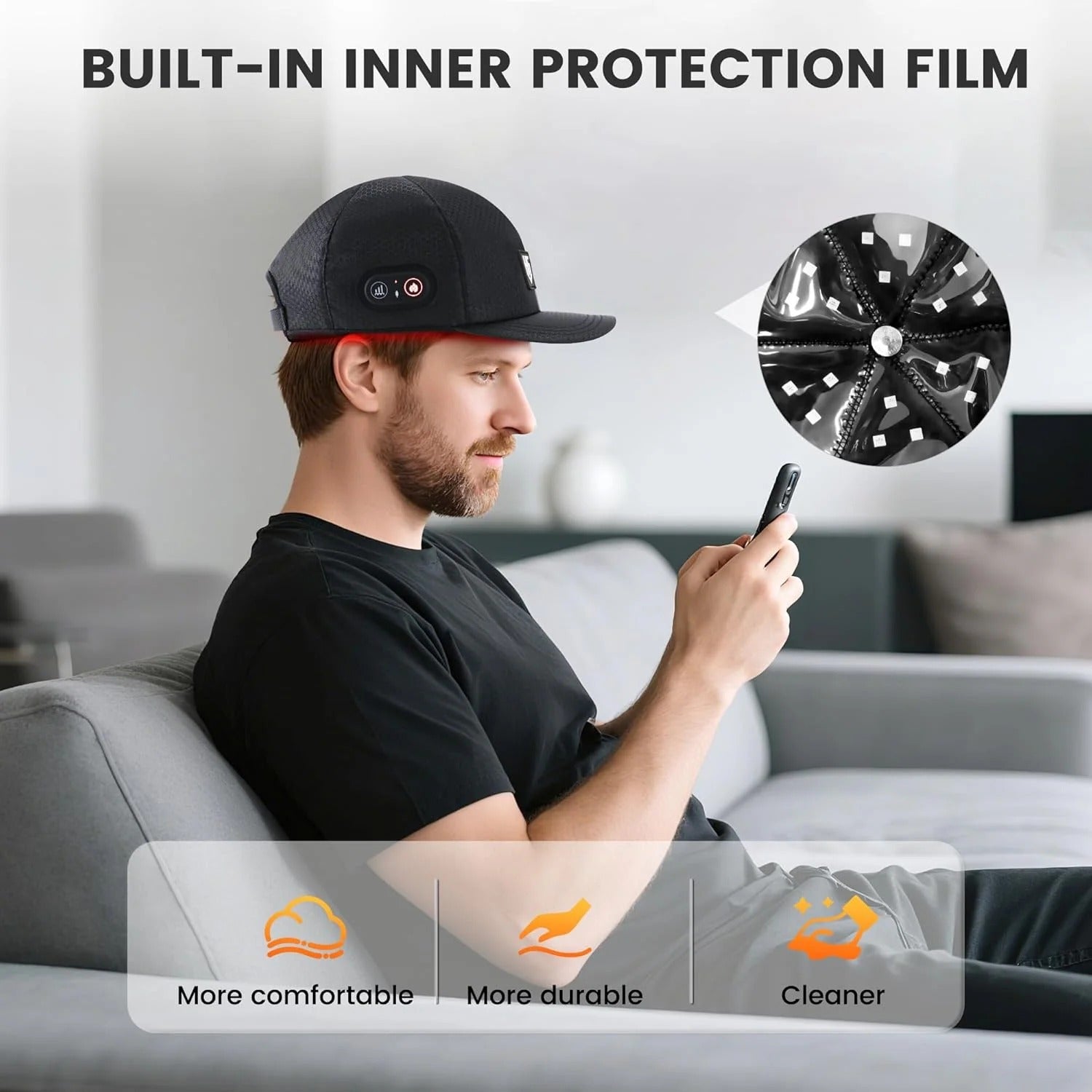 Red Light Therapy For Hair Growth: Cordless Heating Cap For Men & Women