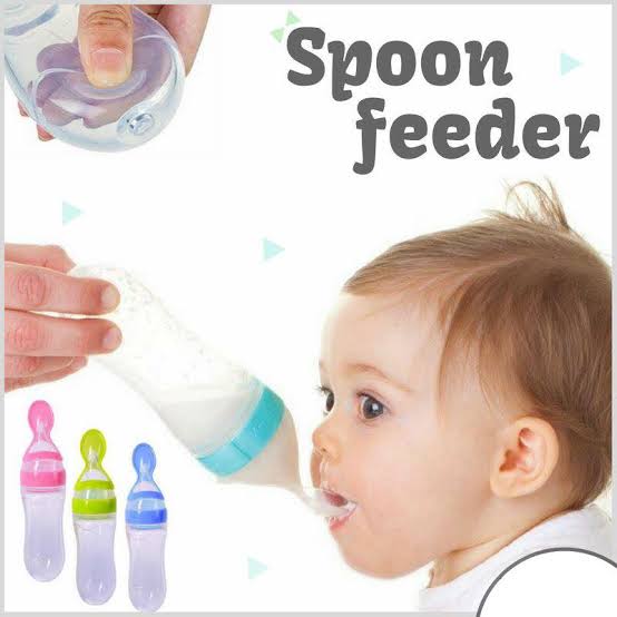 "Silicone Baby Spoon Feeder Bottle Feeding"
