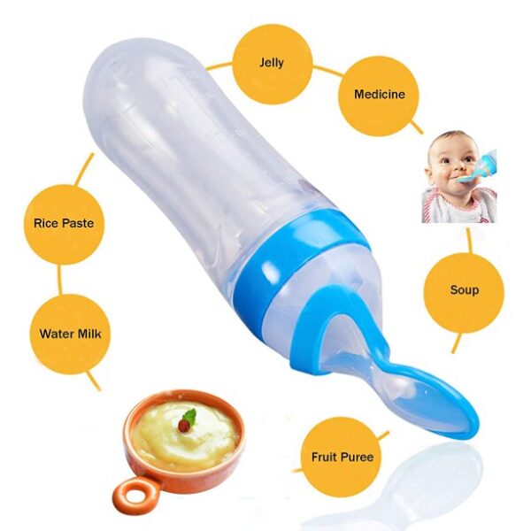 "Silicone Baby Spoon Feeder Bottle Feeding"